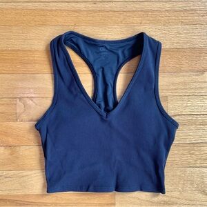 Like-new Alo Goddess Ribbed Cropped Racerback Tank in Black Sz S